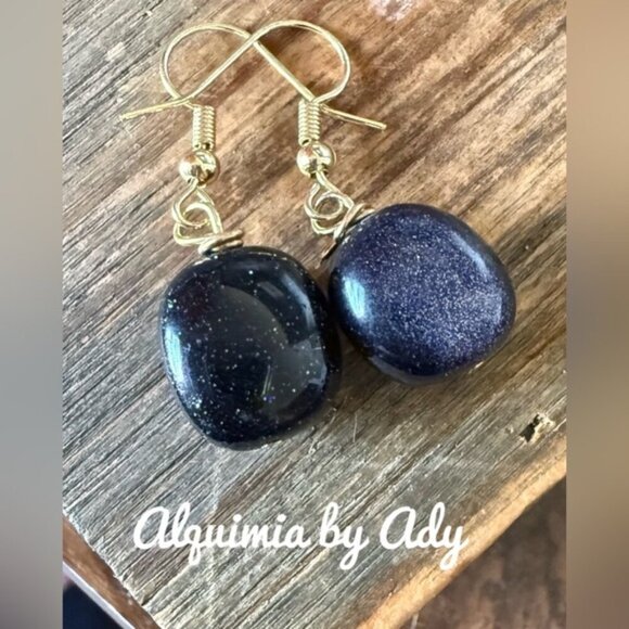 Big and chunky Sandstone earrings - Picture 1 of 1